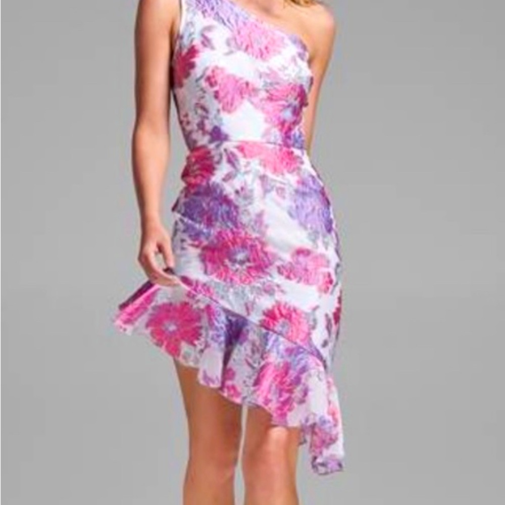 One-Shoulder Floral Dress